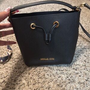 Michael Kors Black Crossbody Bag with Gold Accents